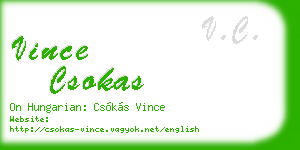 vince csokas business card